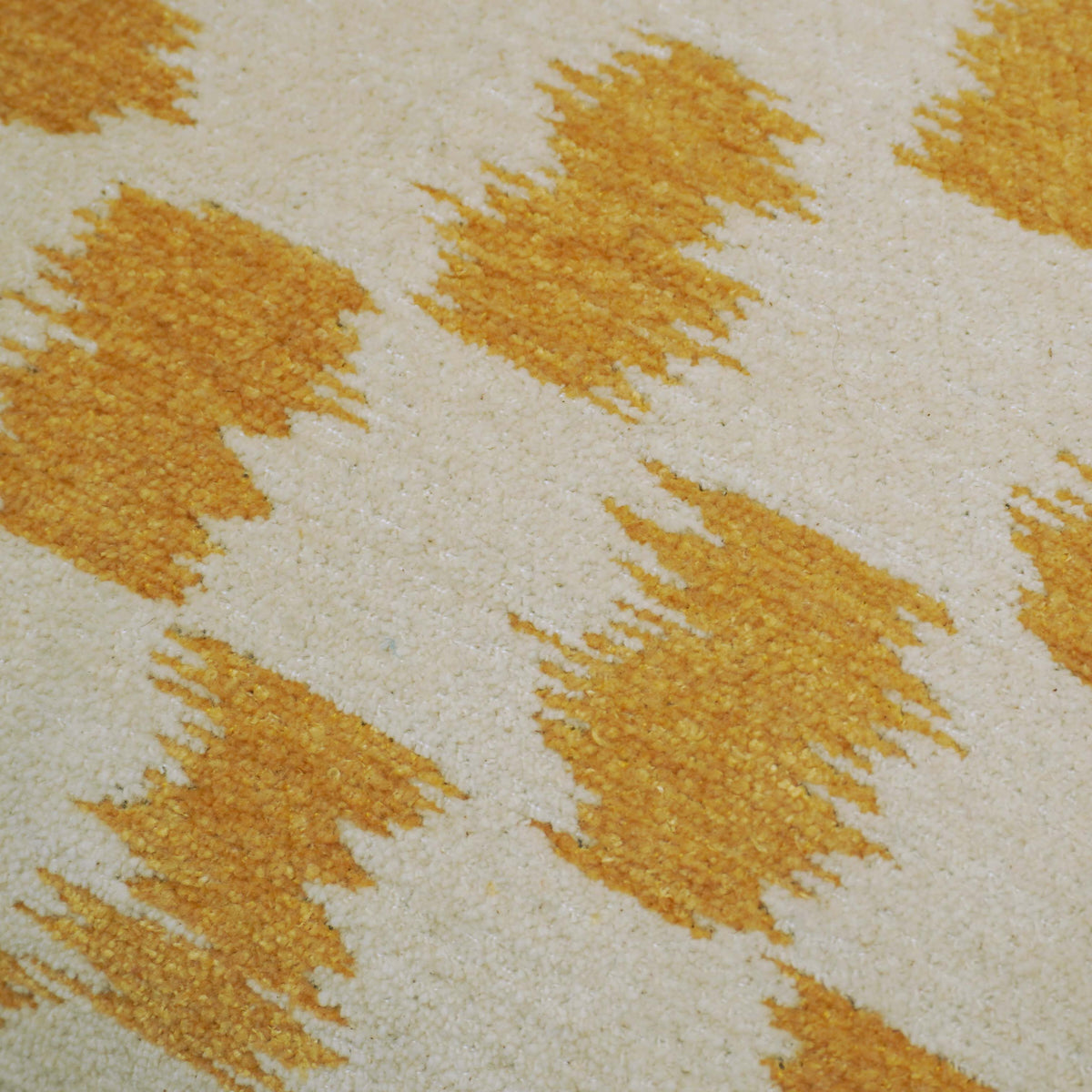 Ivory and mustard abstract woven jacquard cushion cover 35x50 cm