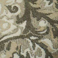 Handwoven Jacquard Cushion Cover 45 x 45 cm – Beige & Olive Floral Damask Design