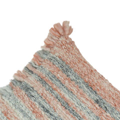 Blush Grey Textured Polyester Cushion Cover with Tassels – 45x45 cm