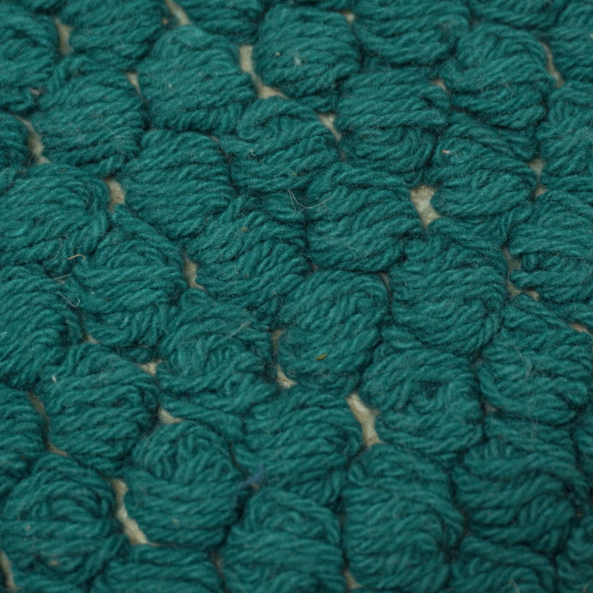 Handwoven Teal & White Textured Cotton Cushion Cover – 45 x 45 cm | Artisan Geometric Accent Pillow