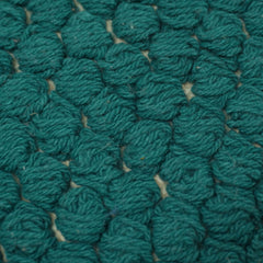 Handwoven Teal & White Textured Cotton Cushion Cover – 45 x 45 cm | Artisan Geometric Accent Pillow