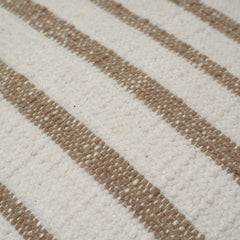 Handwoven Striped Cotton Cushion Cover 45x45 cm | Neutral Beige & Ivory Woven Throw Pillow Cover | Modern Farmhouse & Boho Home Décor