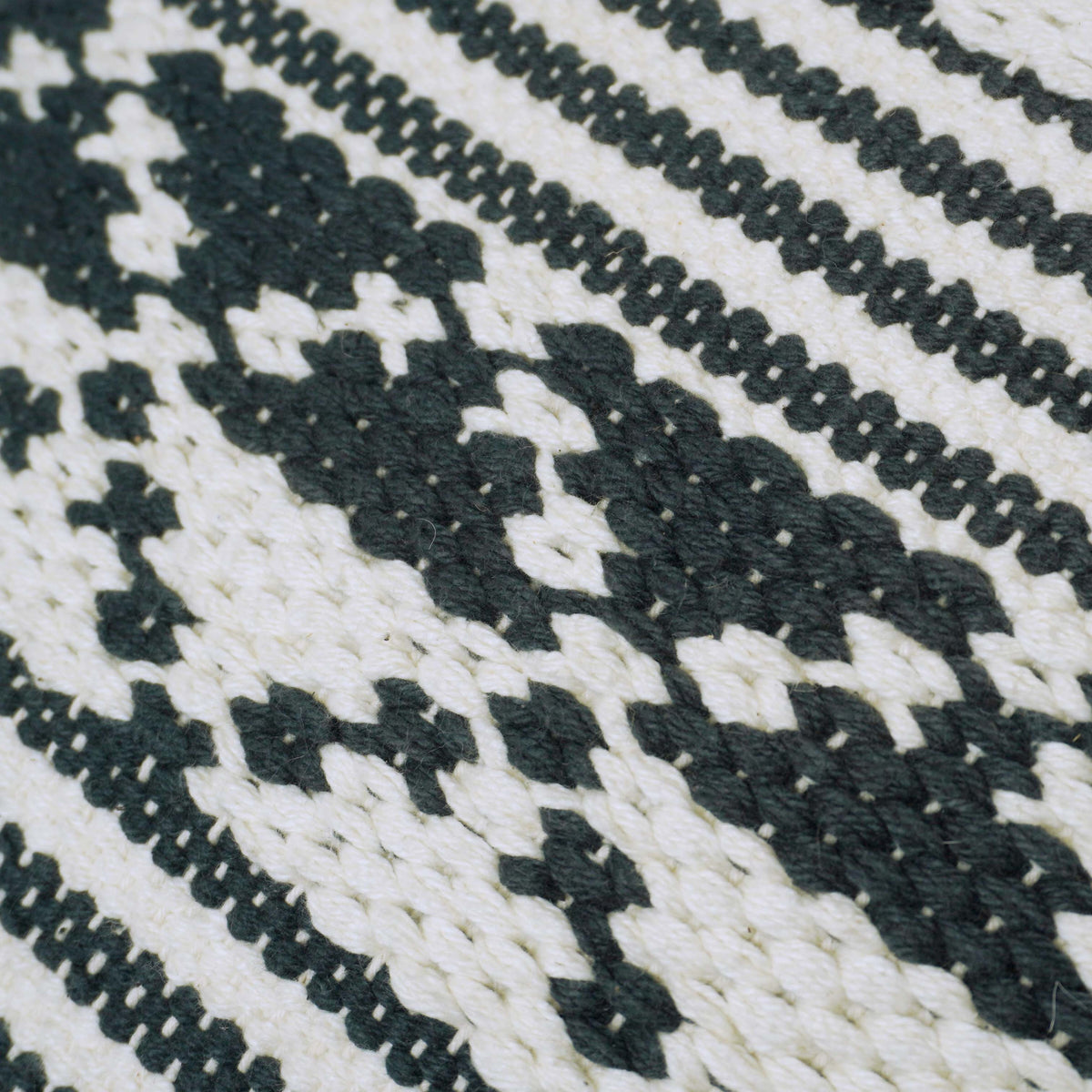 Handwoven Black & Ivory Cotton Cushion Cover – 45 x 45 cm