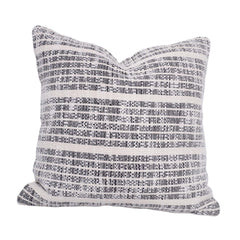 Handwoven Black & Ivory Cotton Cushion Cover 45x45 cm | Modern Striped Textured Throw Pillow Cover | Handmade Home Décor