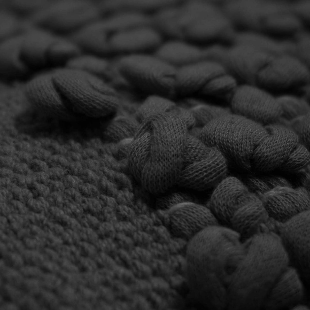 Handwoven Cotton Chindi Charcoal Cushion Cover – Textured Rustic Accent, 45 x 45 cm