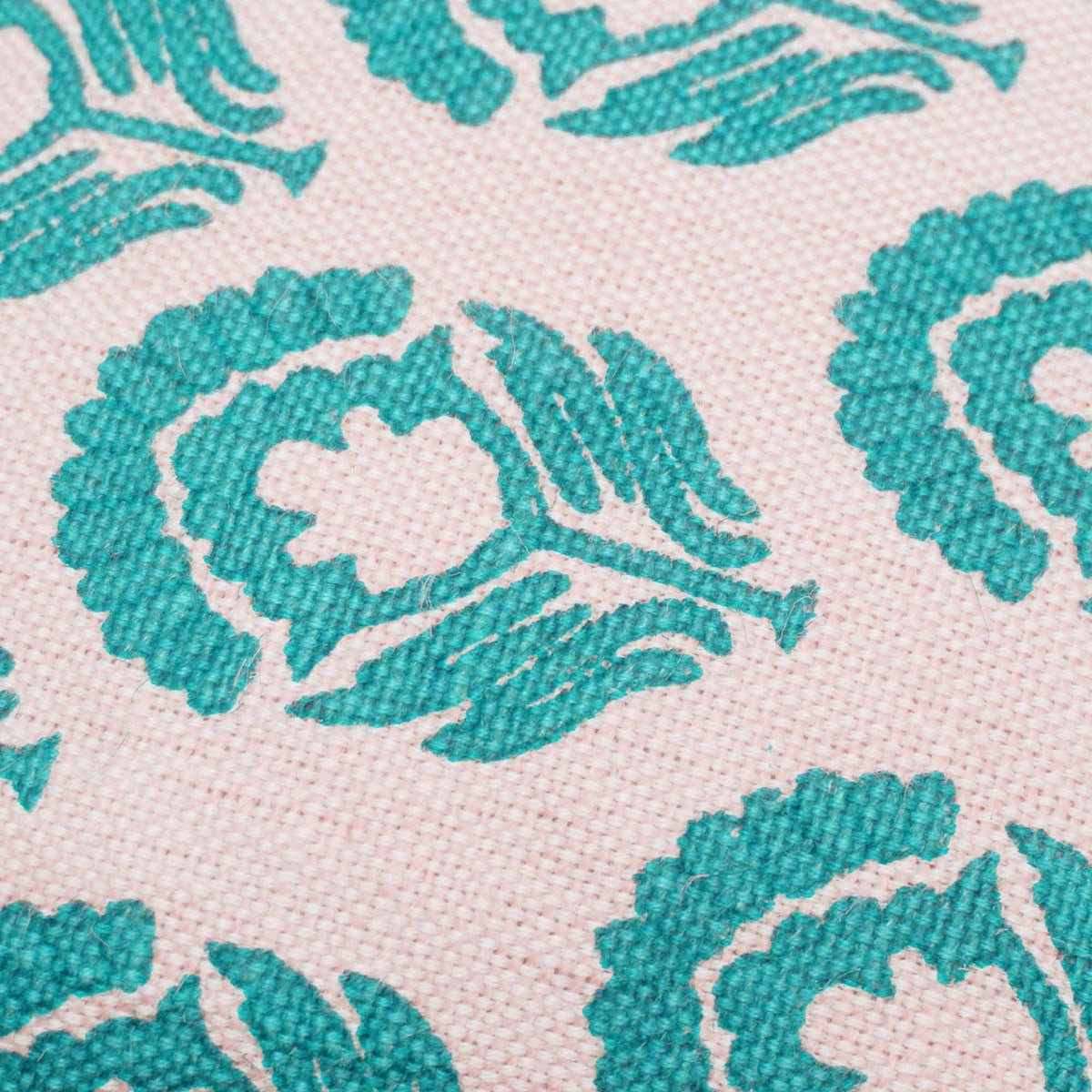 Turquoise Floral Bloom Printed Cushion Cover – 45 x 45 cm