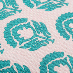 Turquoise Floral Bloom Printed Cushion Cover – 45 x 45 cm