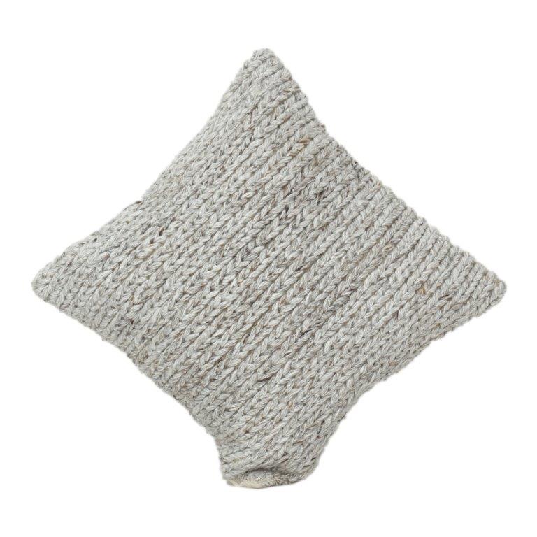 Chunky Knit Polyester Cushion Cover 45x45 cm – Textured Woven Design | Soft Neutral Decorative Pillow