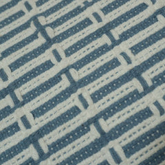 Handwoven Cotton Cushion Cover 45x45 cm | Blue & Ivory Geometric Woven Design | Decorative Throw Pillow Cover with Hidden Zipper | Modern Home Décor