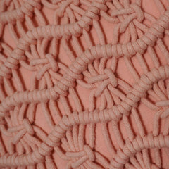 Handwoven Macramé Cotton Cushion Cover with Fringe | Boho Decorative Throw Pillow Cover | 45 x 45 cm | Blush Pink