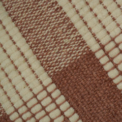 Handwoven Cotton Cushion Cover 45x45 cm | Textured Woven Check Pattern | Beige & Brown Decorative Throw Pillow Cover | Modern Boho Farmhouse Home Décor | Concealed Zip