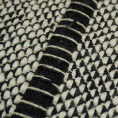 Handwoven Cotton Cushion Cover 45x45 cm | Black & Ivory Textured Woven Decorative Pillow Cover | Modern Boho Sofa Cushion Cover with Hidden Zipper