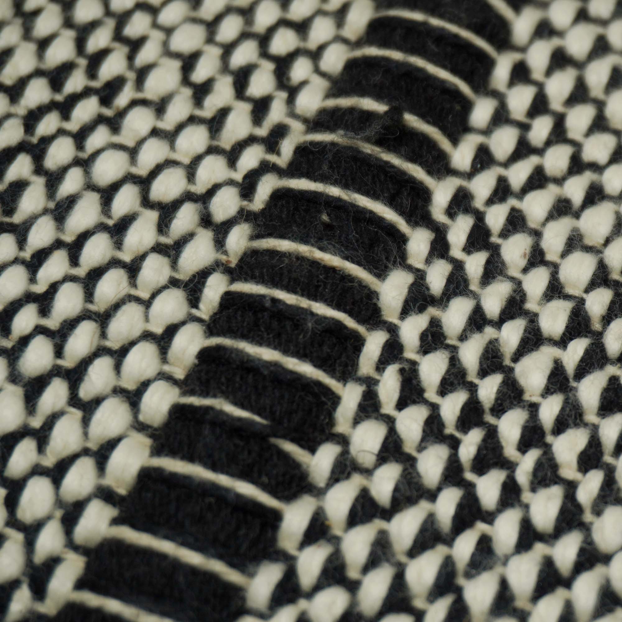 Handwoven Cotton Cushion Cover 45x45 cm | Black & Ivory Textured Woven Decorative Pillow Cover | Modern Boho Sofa Cushion Cover with Hidden Zipper