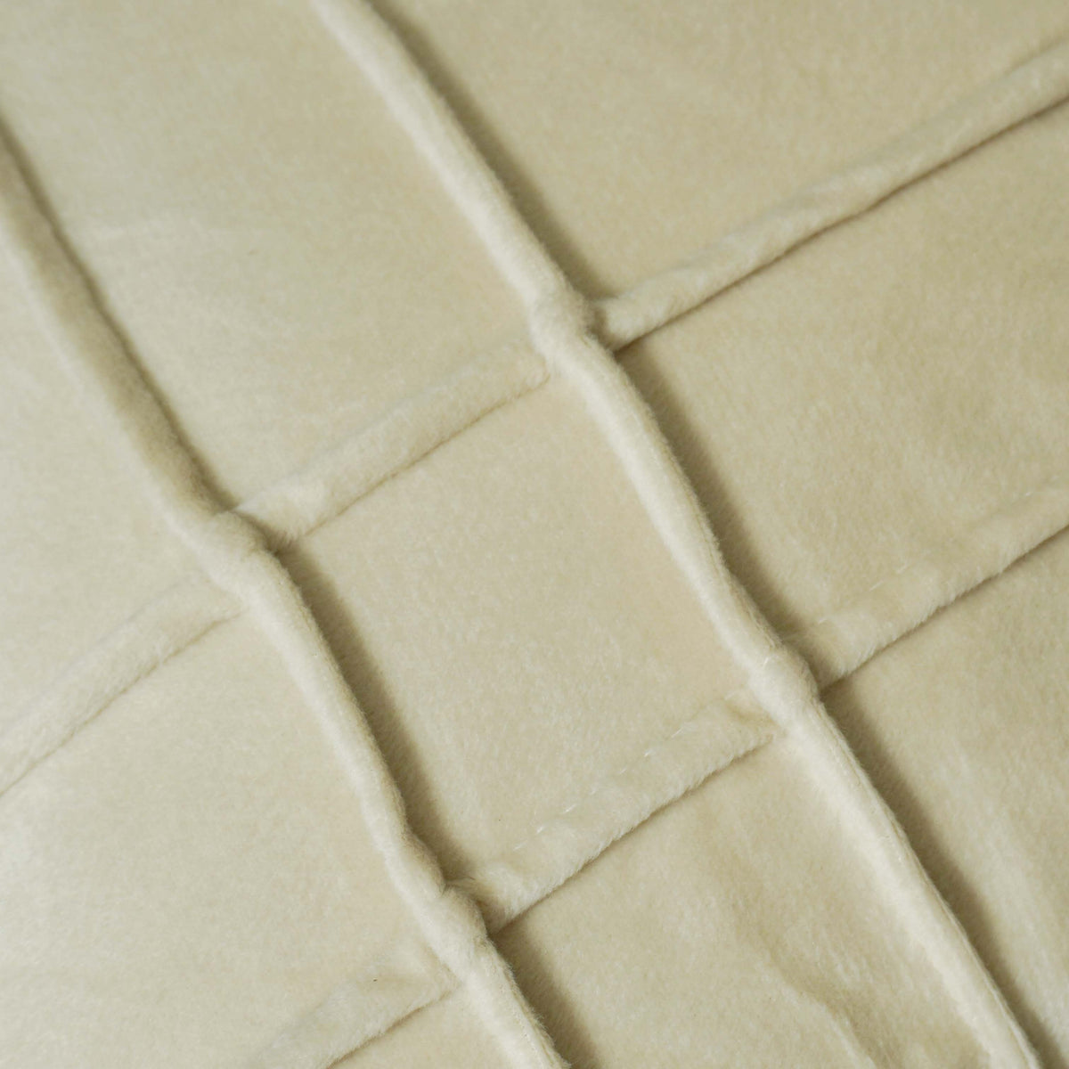Cream velvet tufted grid textured cushion cover 45x45 cm
