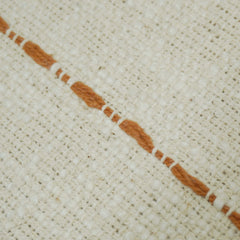 Ivory and terracotta striped handwoven cotton cushion cover 45x45 cm