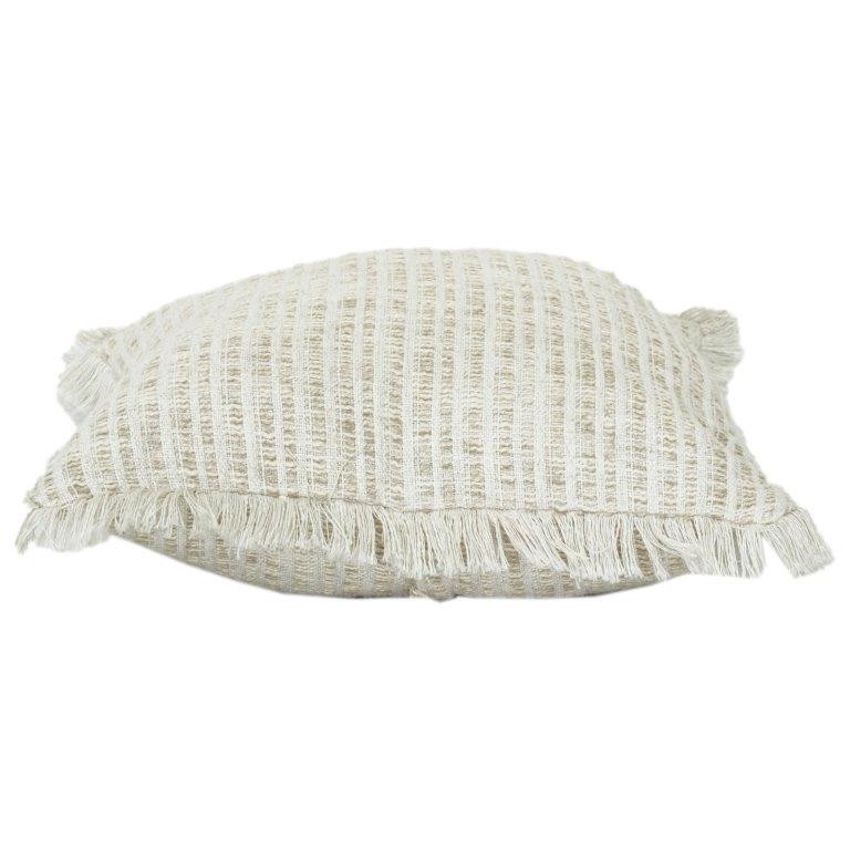 Textured Cotton Cushion Cover with Frayed Edges – Neutral Woven Design | 45x45 cm