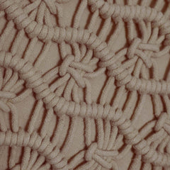 Handcrafted Macramé Cotton Cushion Cover 45x45 cm – Textured Boho Fringe Pillow Cover