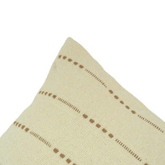 Handmade Cotton Cushion Cover 45x45 cm | Textured Woven Neutral Pillow Cover | Artisan Decorative Cushion