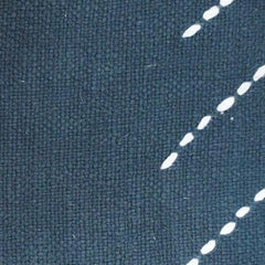 Hand Embroidered Cotton Cushion Cover 45x45 cm | Geometric Stitch Design | Navy Blue Decorative Pillow Cover
