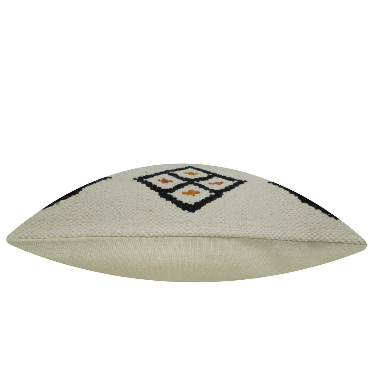 Handwoven Ivory Cushion Cover with Geometric Diamond Pattern – 45 x 45 cm