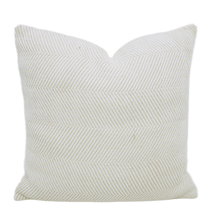 Handwoven Ivory Textured Cushion Cover 45 x 45 cm – Woven Geometric Pattern