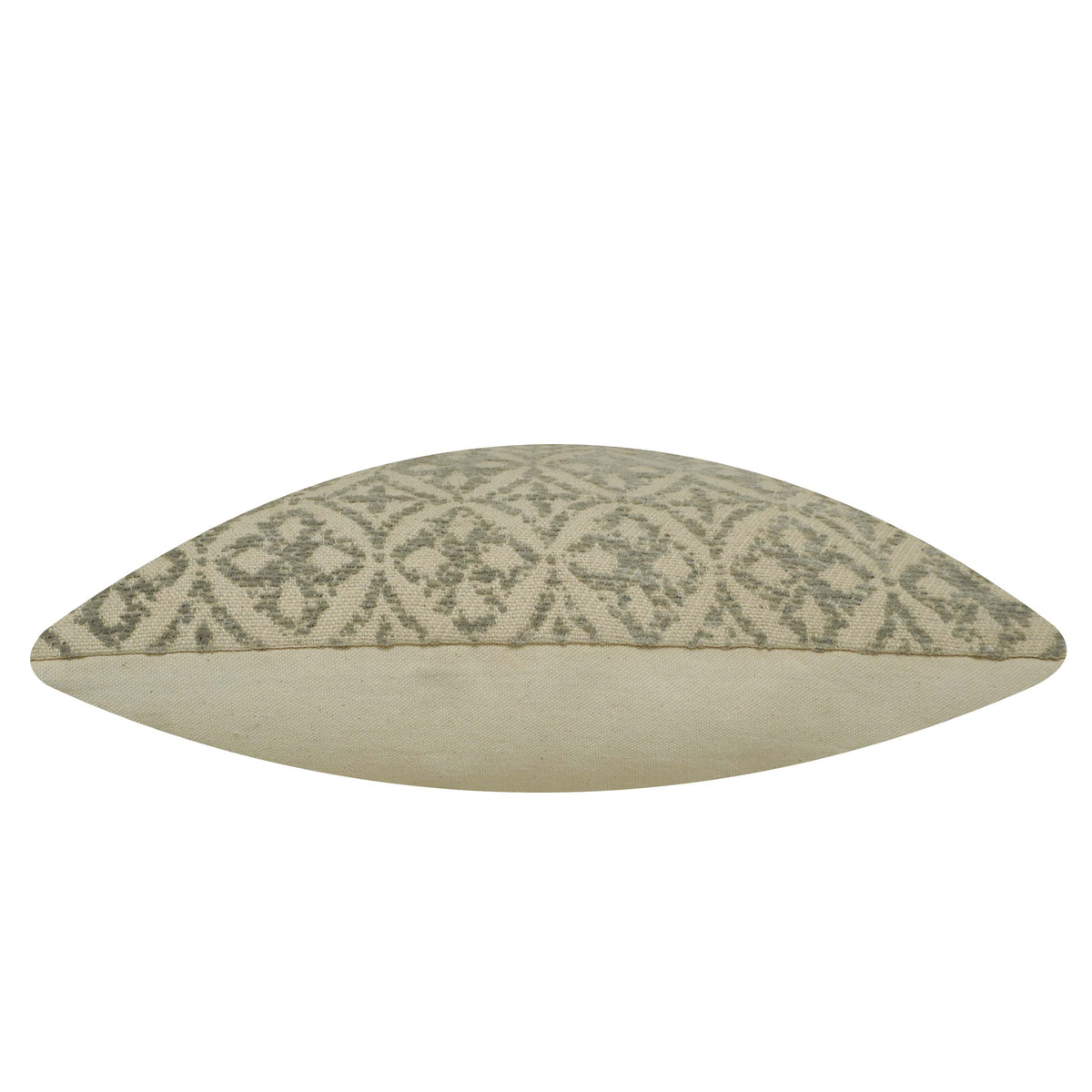 Jacquard Cotton Cushion Cover 45x45 cm | Geometric Woven Pattern | Decorative Sofa & Bed Pillow Cover | Concealed Zipper | Beige & Sage Green | 100% Cotton