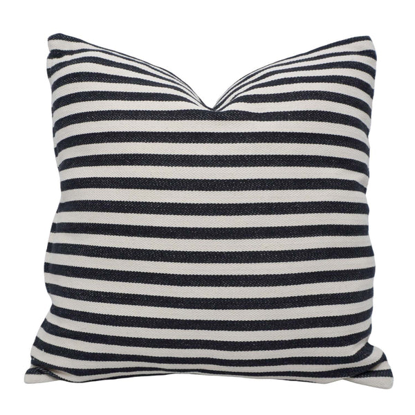Handwoven Black & White Striped Cotton Cushion Cover 45x45 cm | Woven Cotton Throw Pillow Cover | Modern Minimalist Sofa Cushion Cover with Hidden Zipper