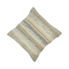 Handwoven Textured Cotton Cushion Cover | Neutral Boho Stripe Pillow Cover | 45x45 cm