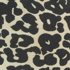 Black & Ivory Leopard Jacquard Cushion Cover | 45x45 cm Decorative Throw Pillow Cover | Modern Animal Print Accent Cushion