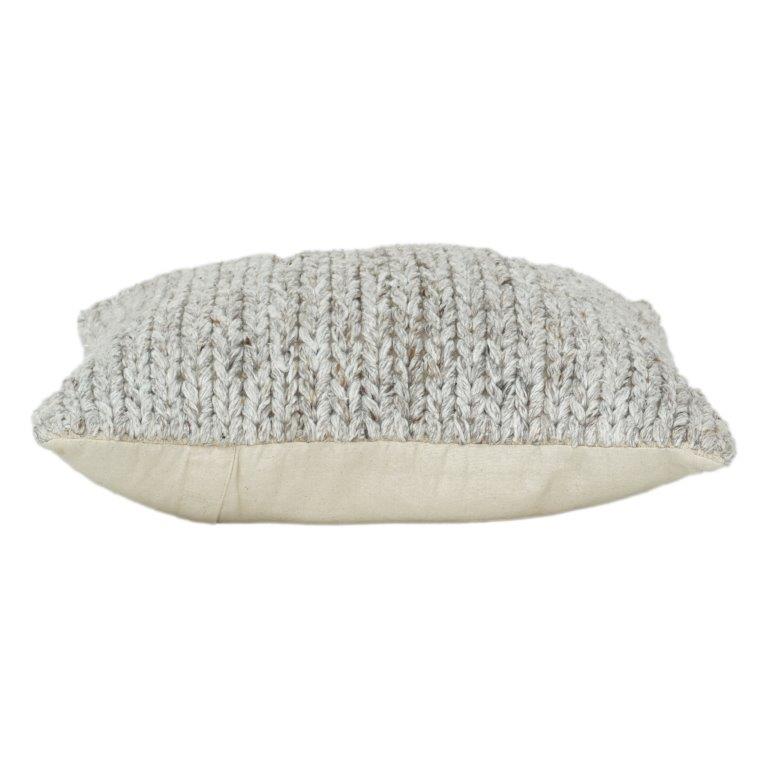 Chunky Knit Polyester Cushion Cover 45x45 cm – Textured Woven Design | Soft Neutral Decorative Pillow