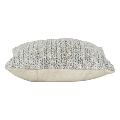 Housse de coussin en polyester tricoté épais 45x45 cm – Motif tissé texturé | Coussin décoratif doux et neutre