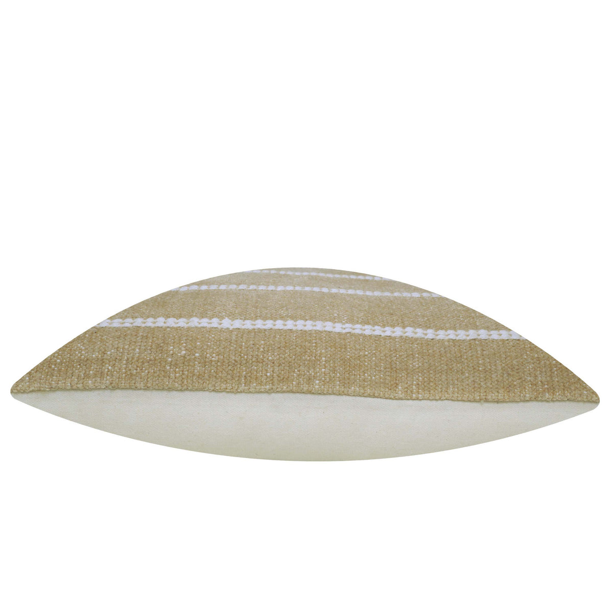 Handwoven Beige & White Striped Cotton Cushion Cover – 45 x 45 cm