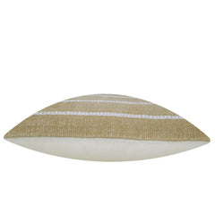 Handwoven Beige & White Striped Cotton Cushion Cover – 45 x 45 cm