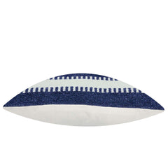 Handwoven Cotton Cushion Cover – Blue & White Striped Design, 45 x 45 cm