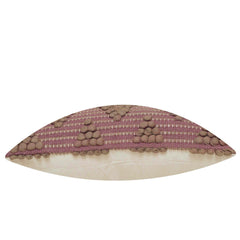Mauve brown floral textured handwoven cushion cover 45x45 cm