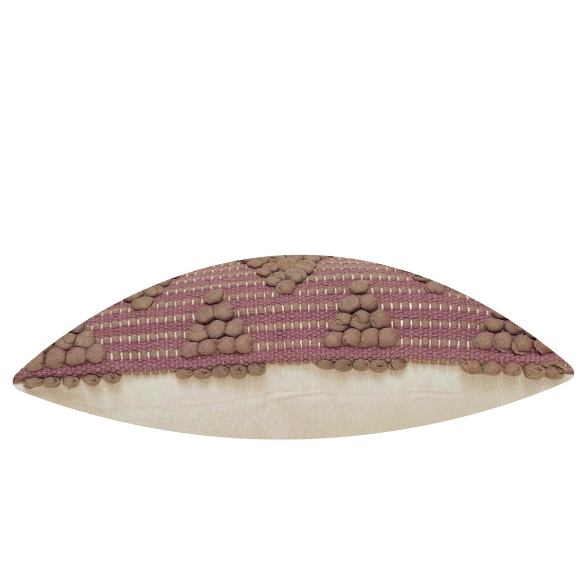 Mauve brown floral textured handwoven cushion cover 45x45 cm