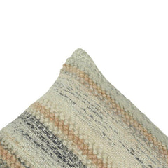 Handwoven Textured Cotton Cushion Cover | Neutral Boho Stripe Pillow Cover | 45x45 cm