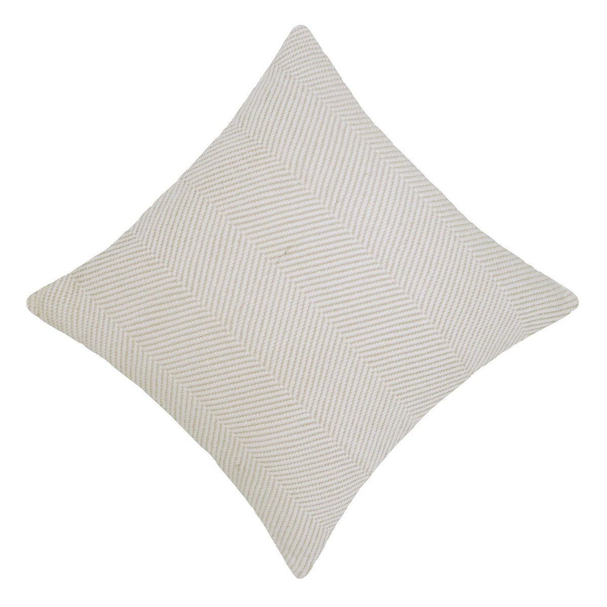 Handwoven Ivory Textured Cushion Cover 45 x 45 cm – Woven Geometric Pattern