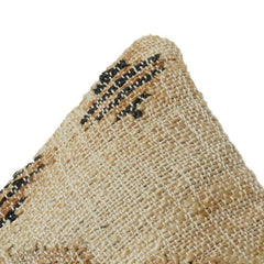 Handwoven Jute Cushion Cover with Tribal Mudcloth Pattern | Natural Textured Decorative Pillow Cover | 18x18 Inch