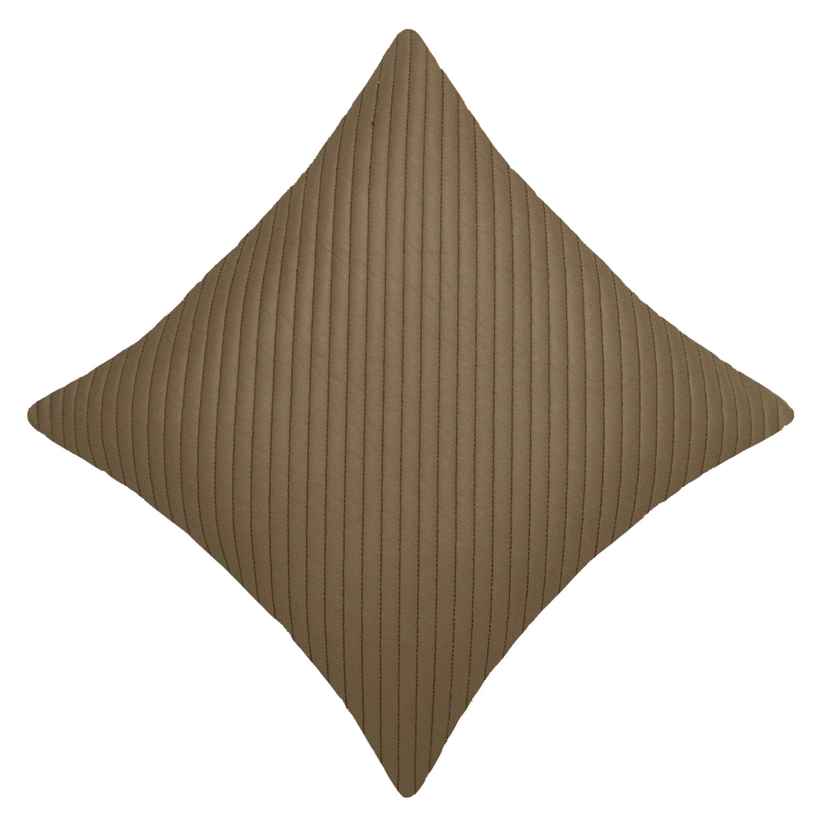Modern Diagonal Quilted Cushion Cover 45x45 cm | Soft Textured Decorative Throw Pillow Cover | Concealed Zip | Solid Brown