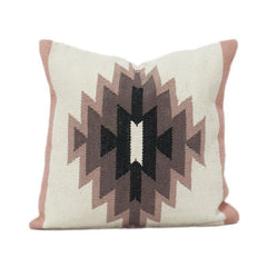 Handwoven Cotton Cushion Cover 45x45 cm | Geometric Tribal Pattern | Boho Modern Décor Pillow Case