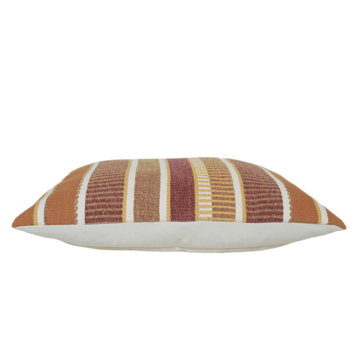 Handwoven Striped Cushion Cover – 35 x 50 cm | Earthy Multi-Tone Textured Cushion