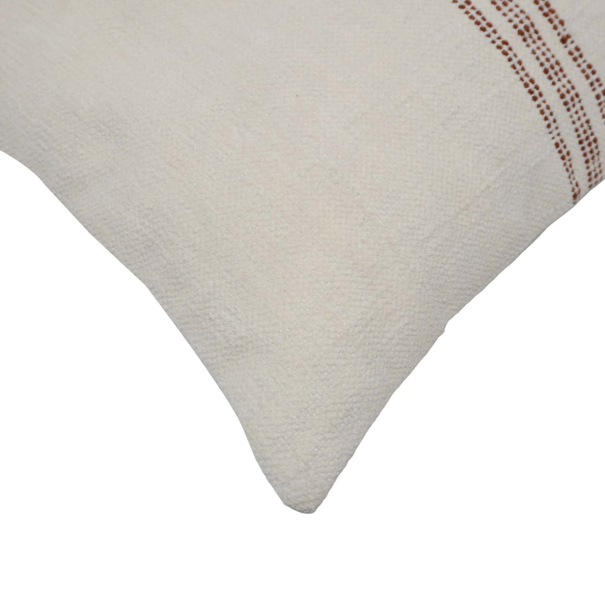 Handmade Cotton Cushion Cover 45x45 cm | Minimalist Woven Stripe Design | Natural Ivory Decorative Throw Pillow Cover | Hidden Zip | Boho Farmhouse Home Décor - Bulk manufacturer & supplier from Panipat, India