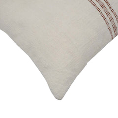 Natural ivory minimalist striped woven cotton cushion cover 45x45 cm