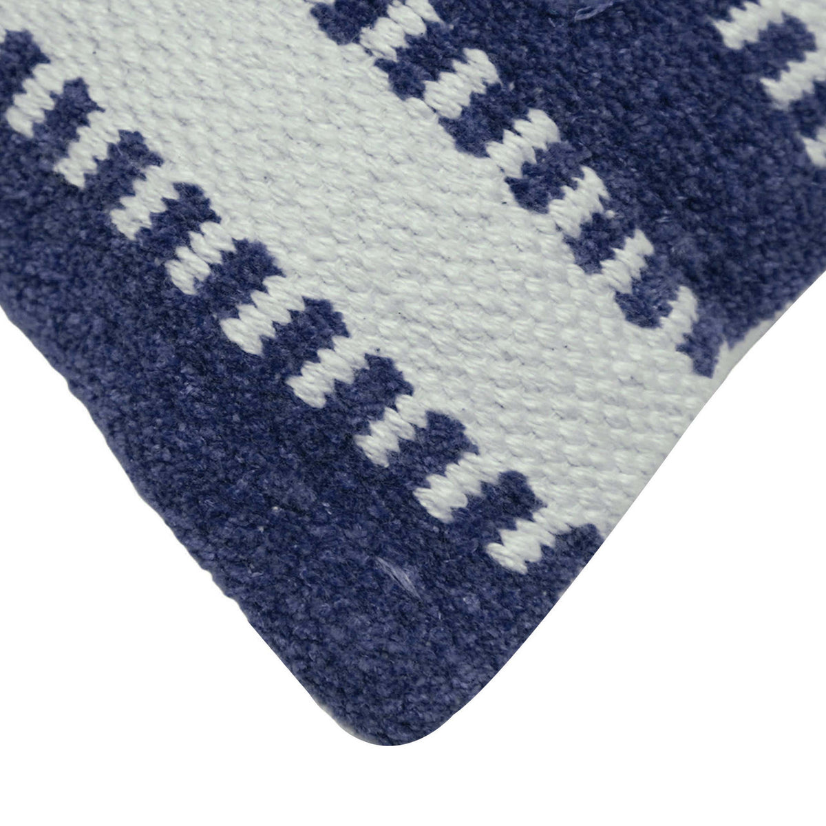 Handwoven Cotton Cushion Cover – Blue & White Striped Design, 45 x 45 cm