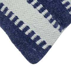 Handwoven Cotton Cushion Cover – Blue & White Striped Design, 45 x 45 cm