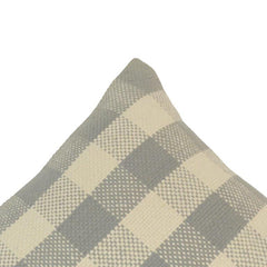 Handmade Grey Check Cotton Cushion Cover | Woven Buffalo Plaid Pillow Cover | 45x45 cm