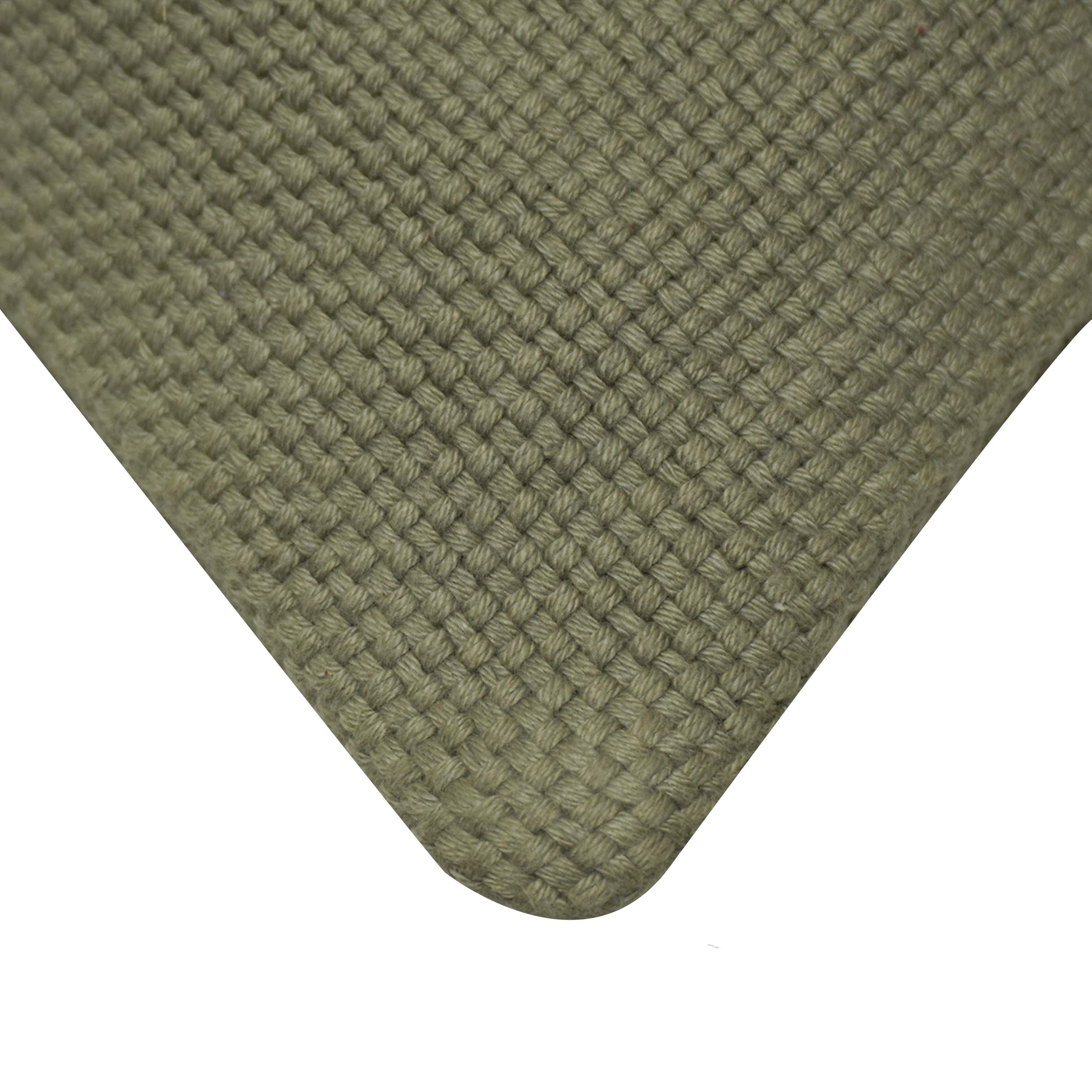 Handwoven Cotton Cushion Cover 45x45 cm | Embroidered Deer Head Design | Decorative Throw Pillow Cover | Hidden Zipper | Olive Green