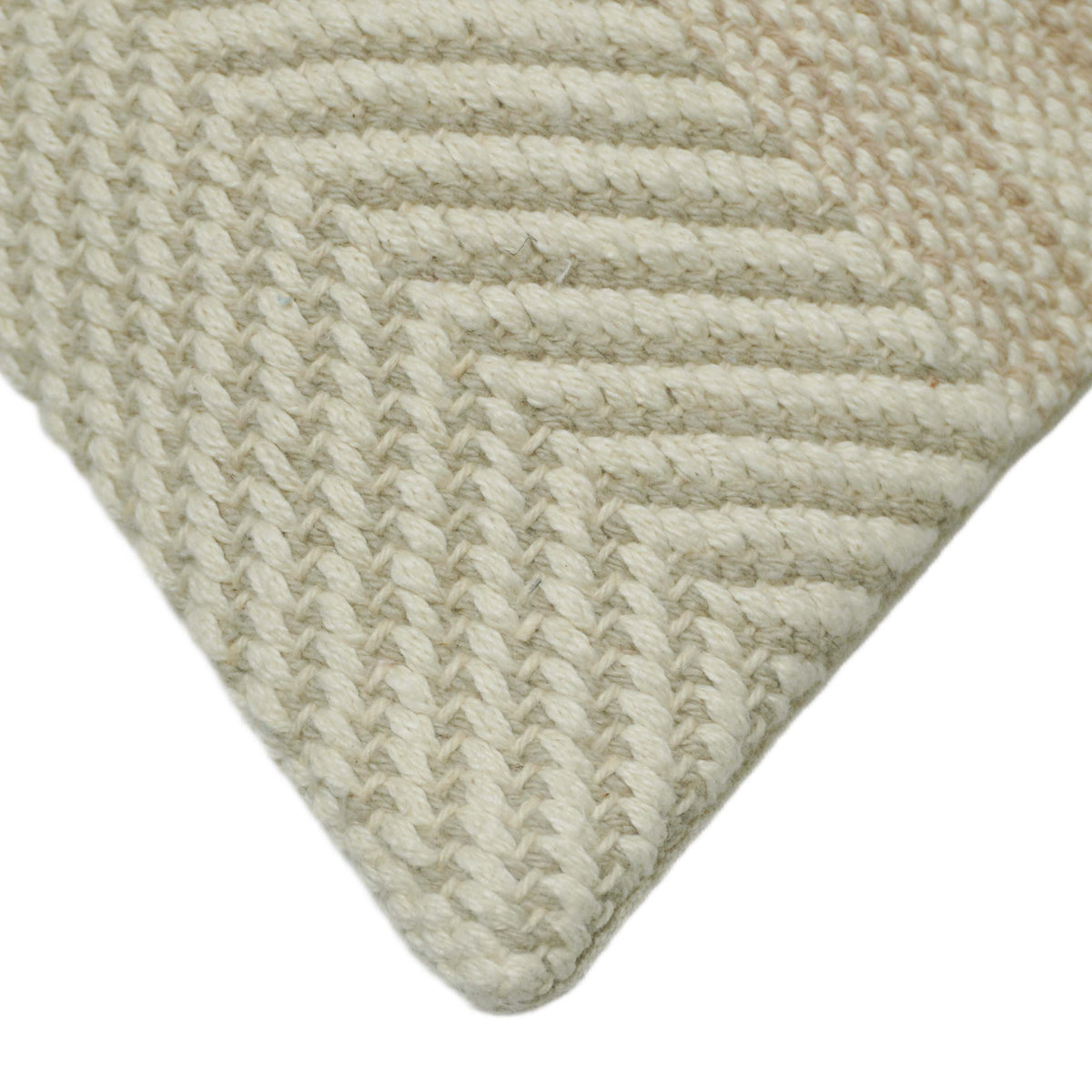Black and beige textured striped handwoven cushion cover 35x50 cm