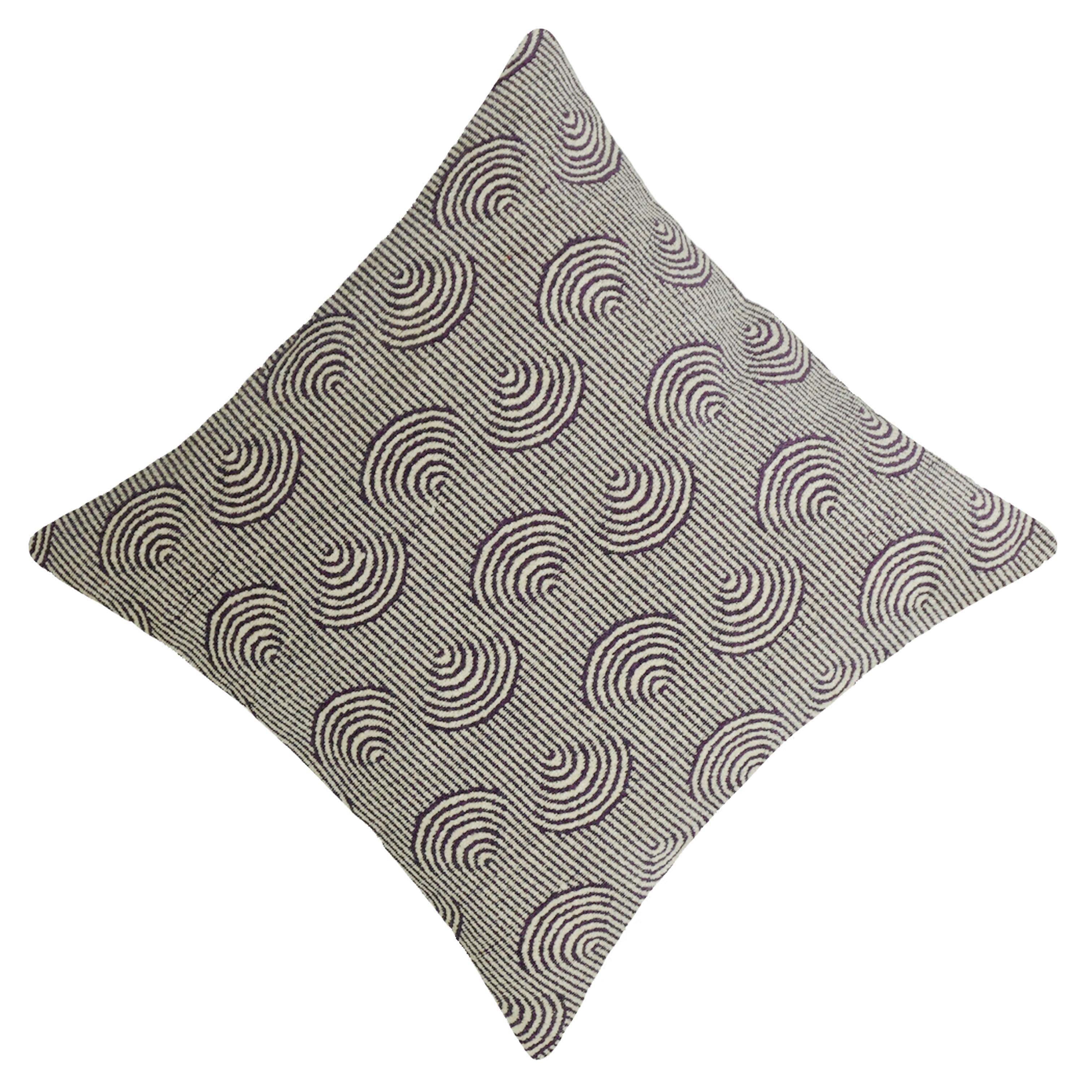 Modern Geometric Jacquard Cushion Cover 45x45 cm | Woven Cotton Cushion Cover | Contemporary Decorative Throw Pillow Cover with Concealed Zipper